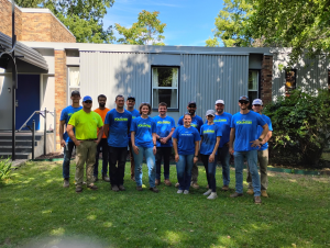 Corey's group of volunteers at Peace House