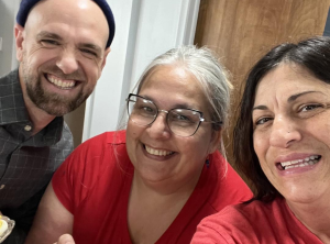 Amanda, center, with a volunteer on the left and Jill, our Community Engagement Manager, on the right