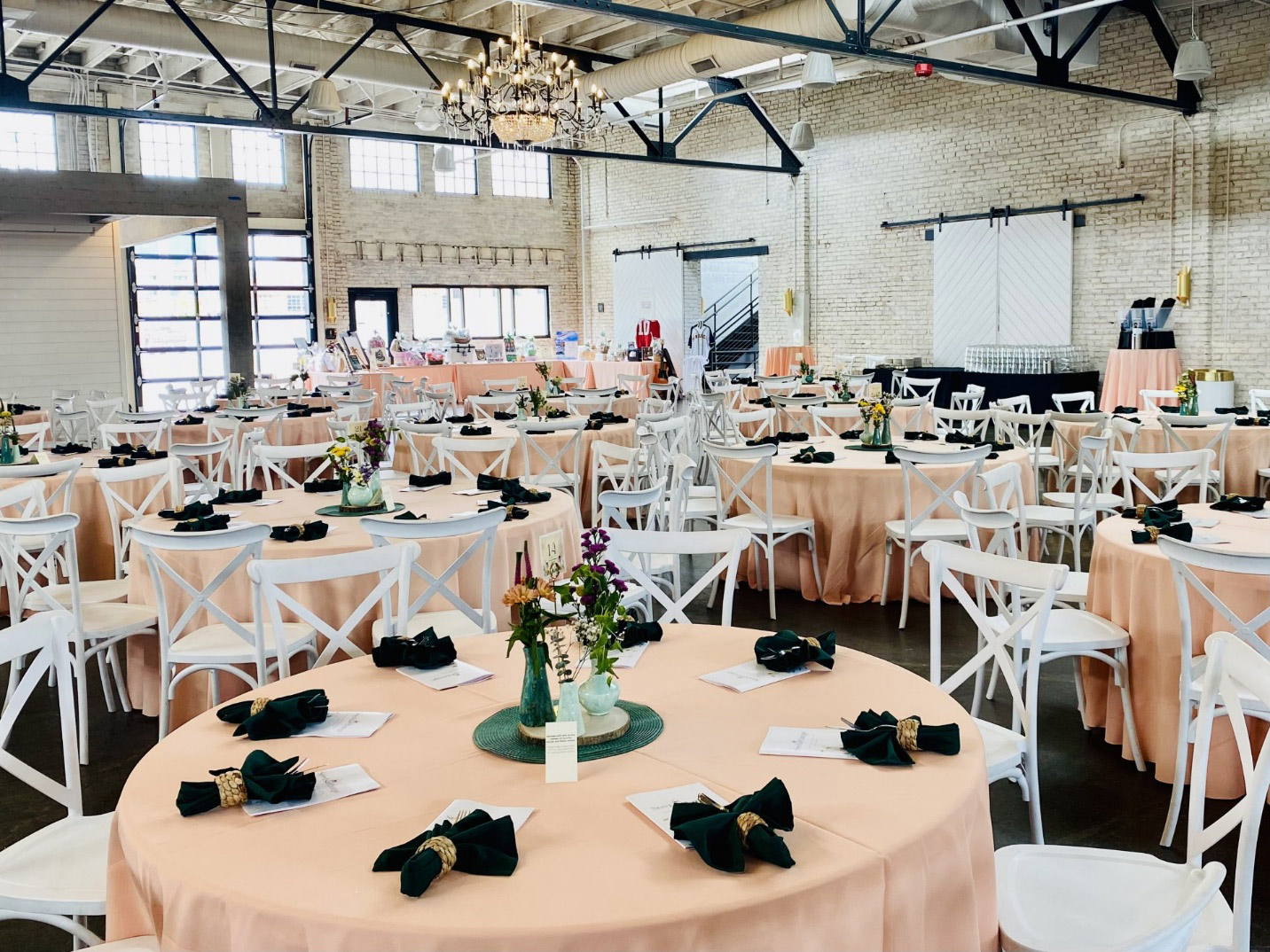 dining area of table and chairs for the gala event